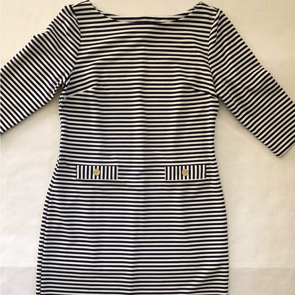 Like New JH navy and white striped dress in a size 16.  Great for work!